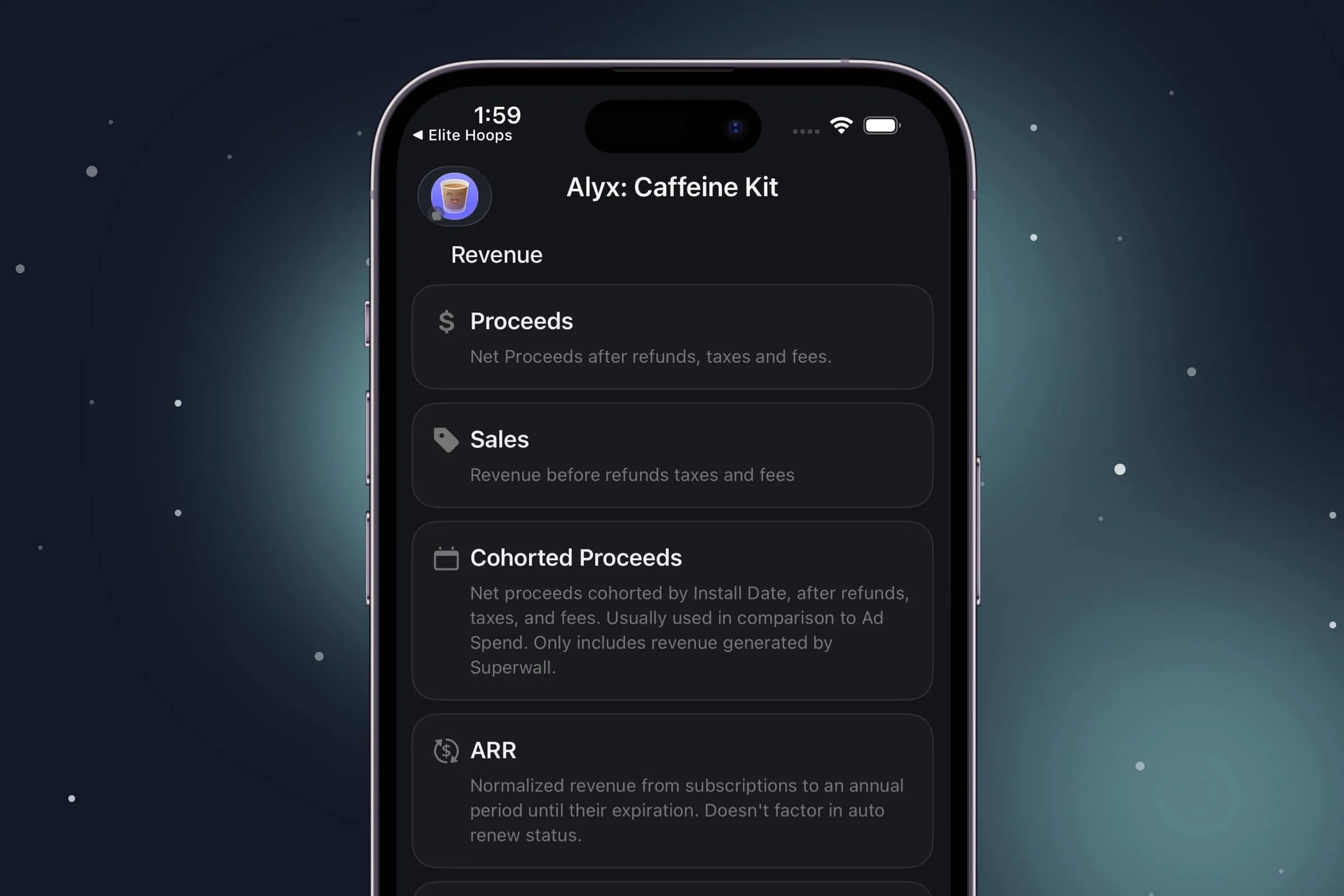 All 20+ Superwall charts in the iOS app
