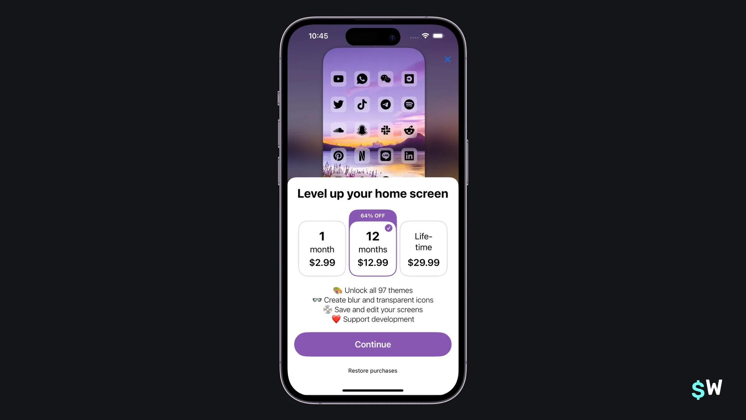 Iconboard paywall showing all three price points upfront