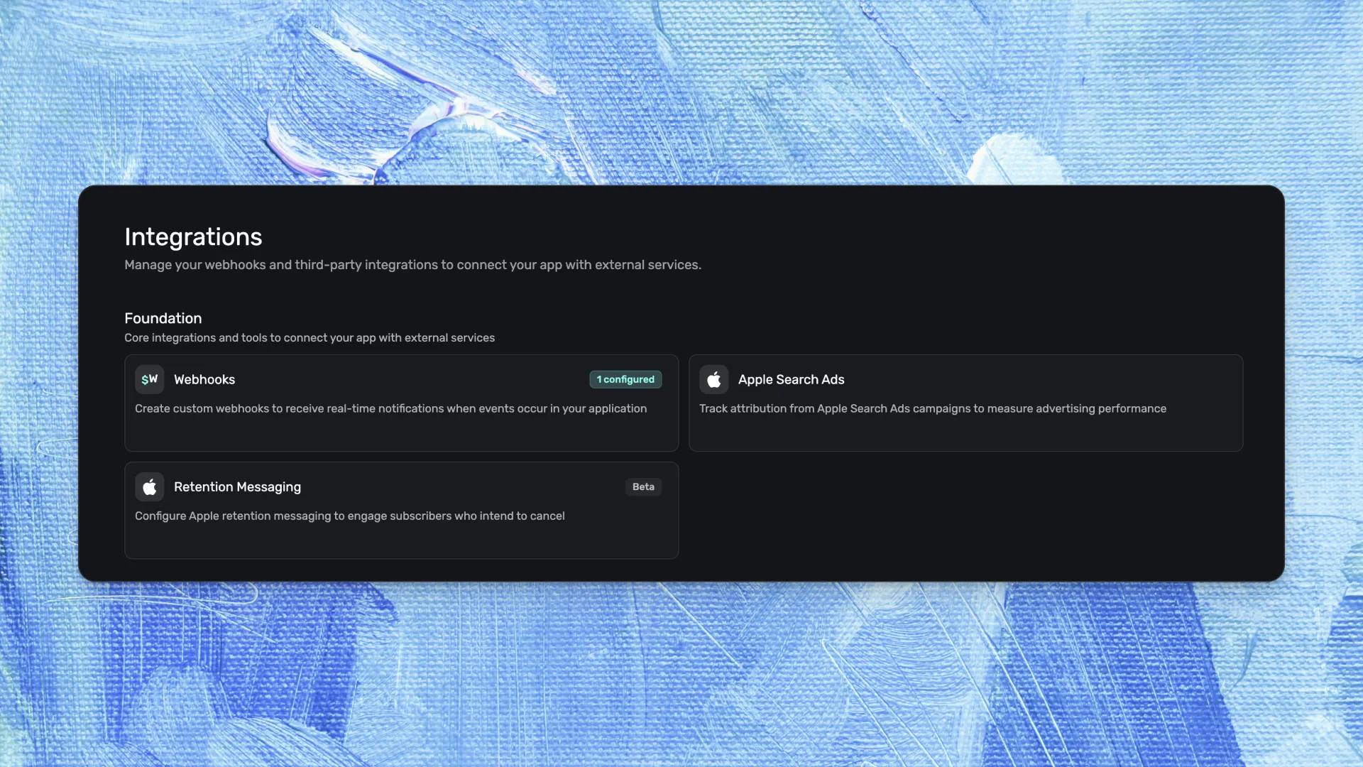 Retention Messaging in the Superwall dashboard, under Integrations → Foundation.