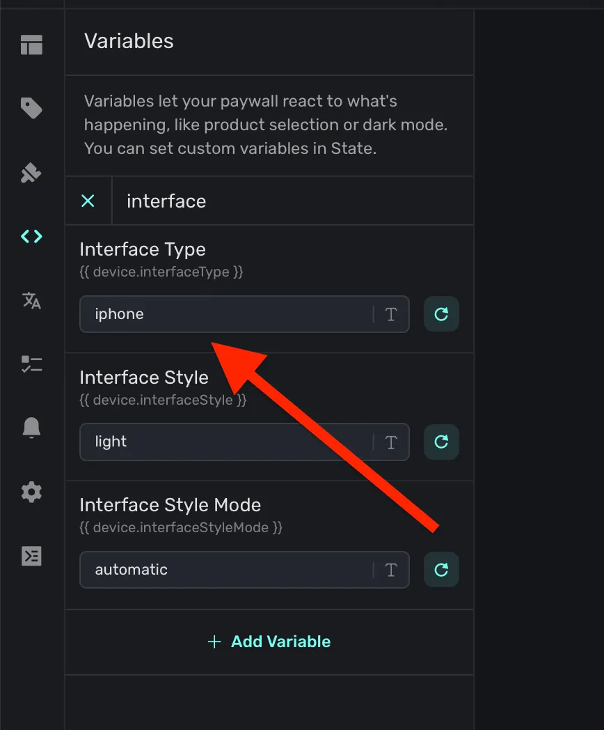 You can set this to 'ipad' to see your changes live.