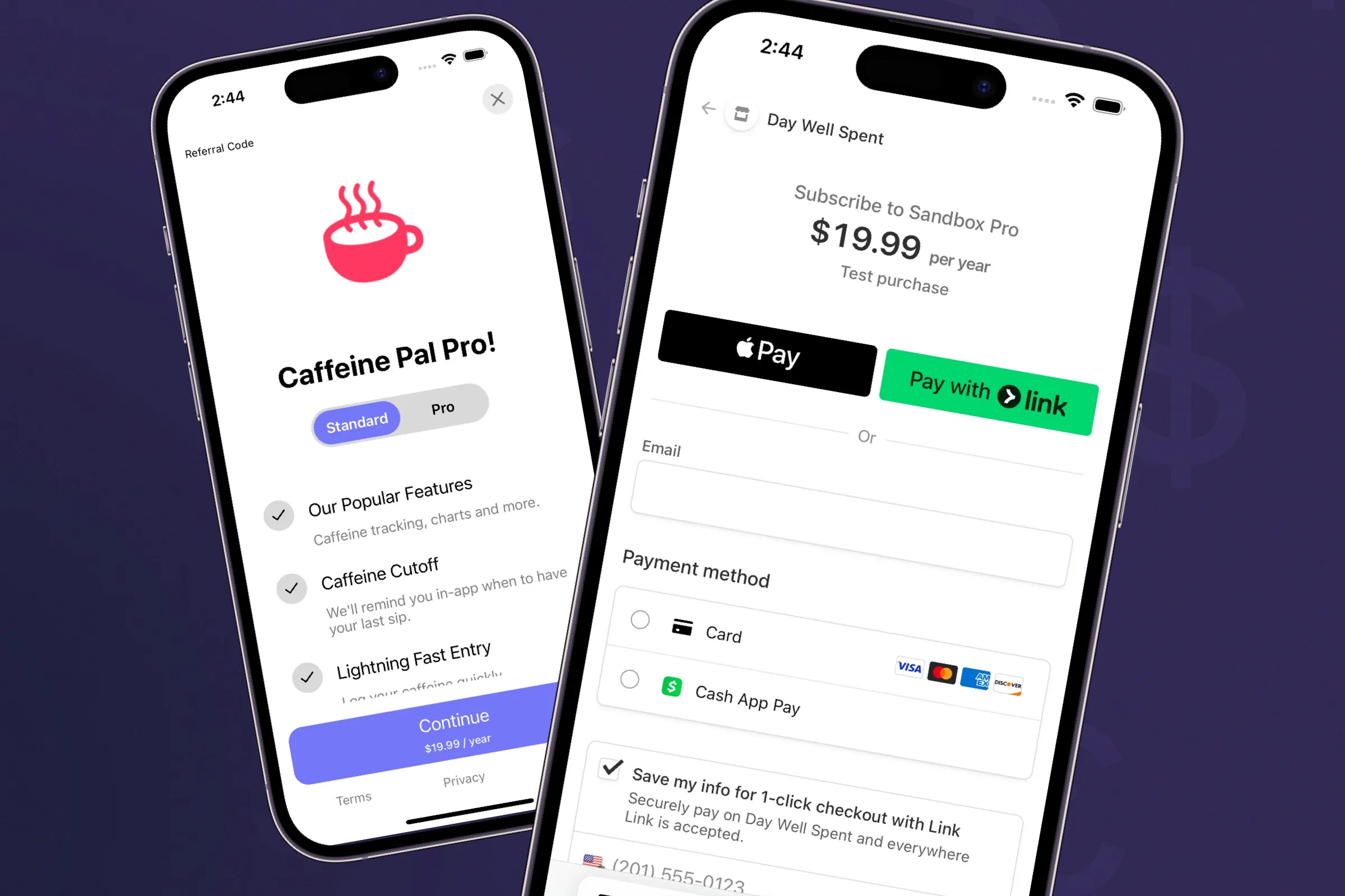 Stripe Checkout running in an iOS app.
