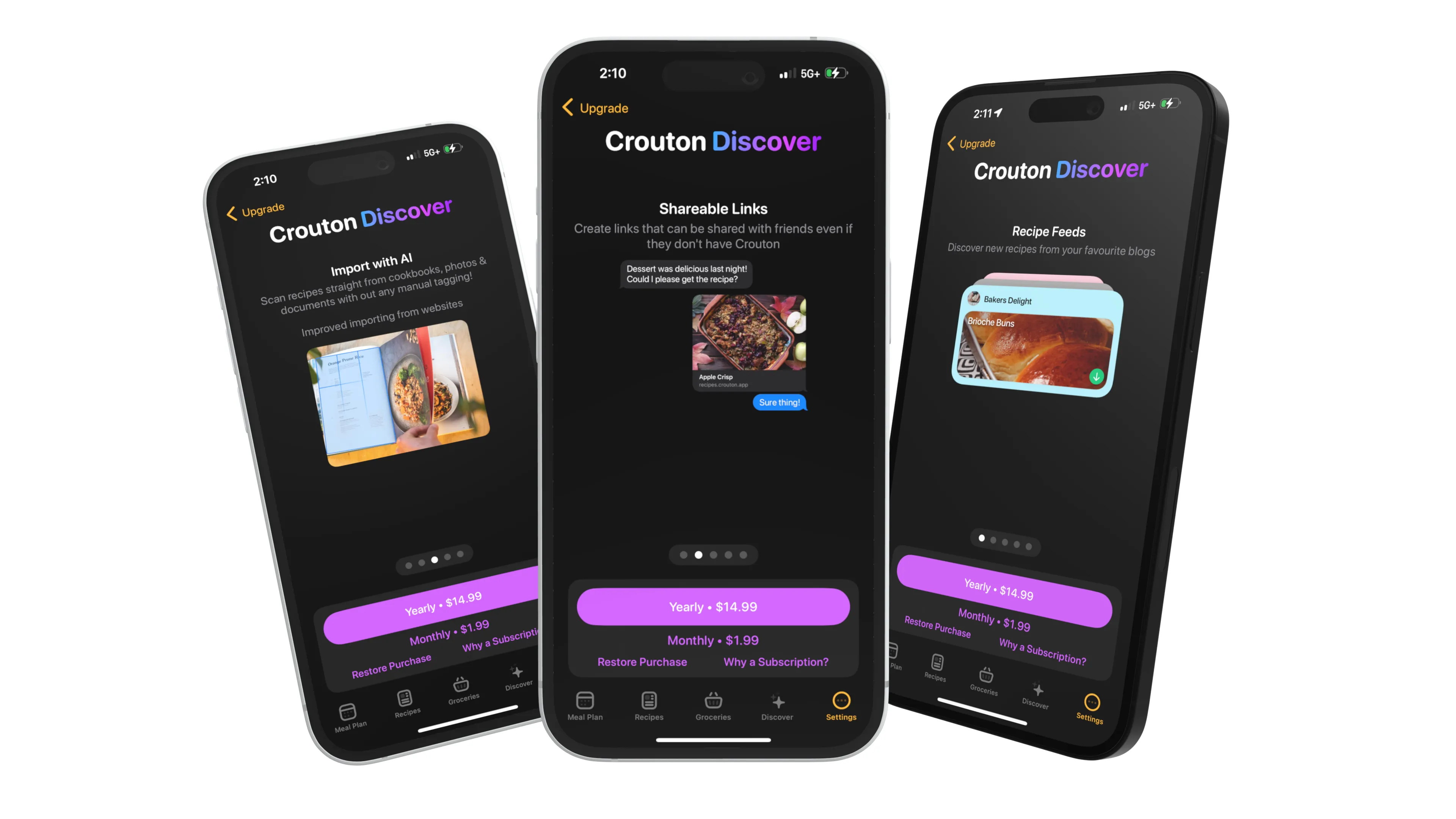 Crouton's paywall using the paging feature design