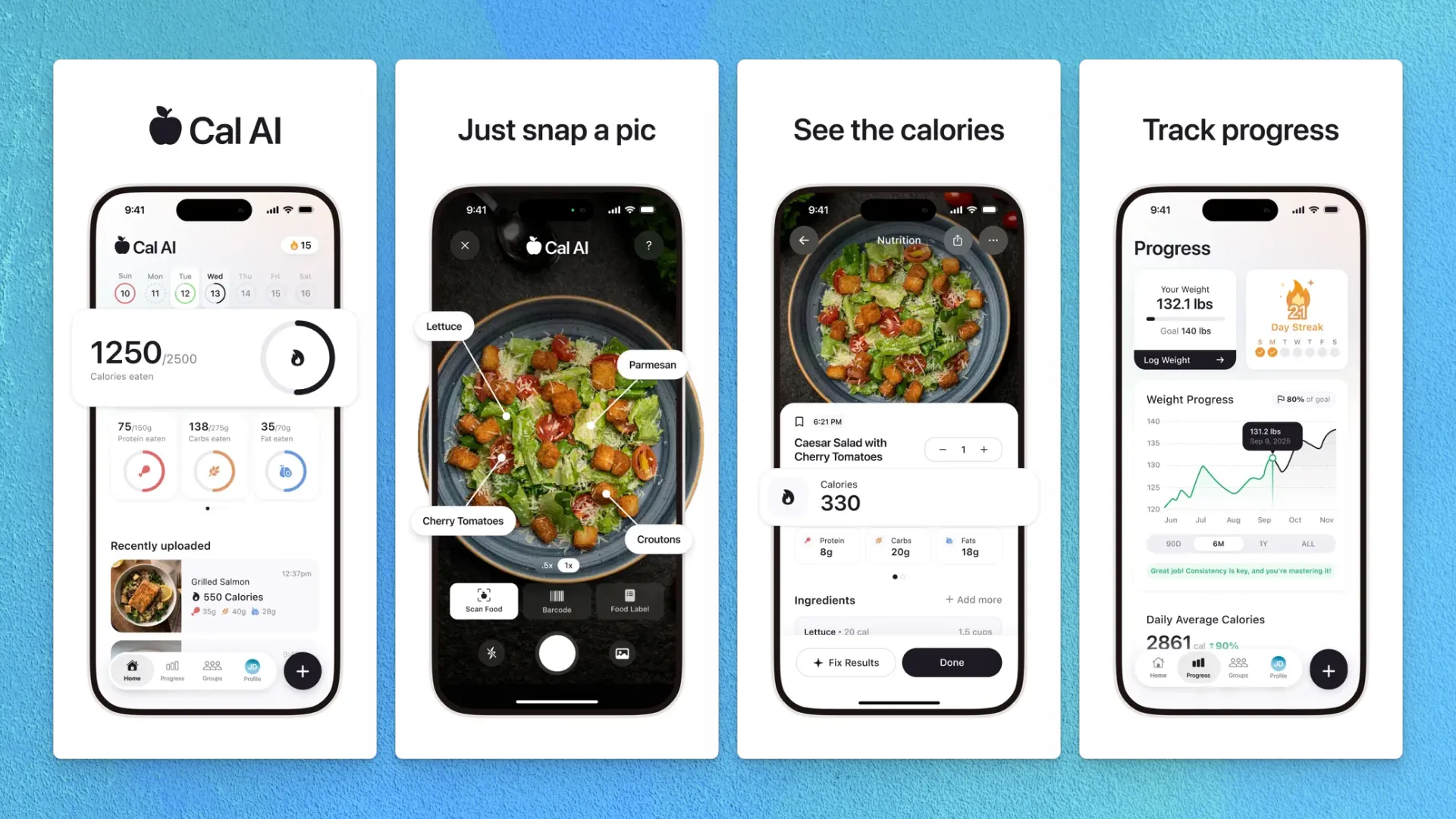 Cal AI app screenshots from the App Store