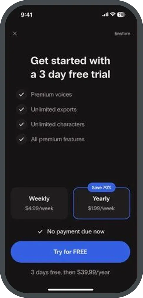 Speak4Me paywall